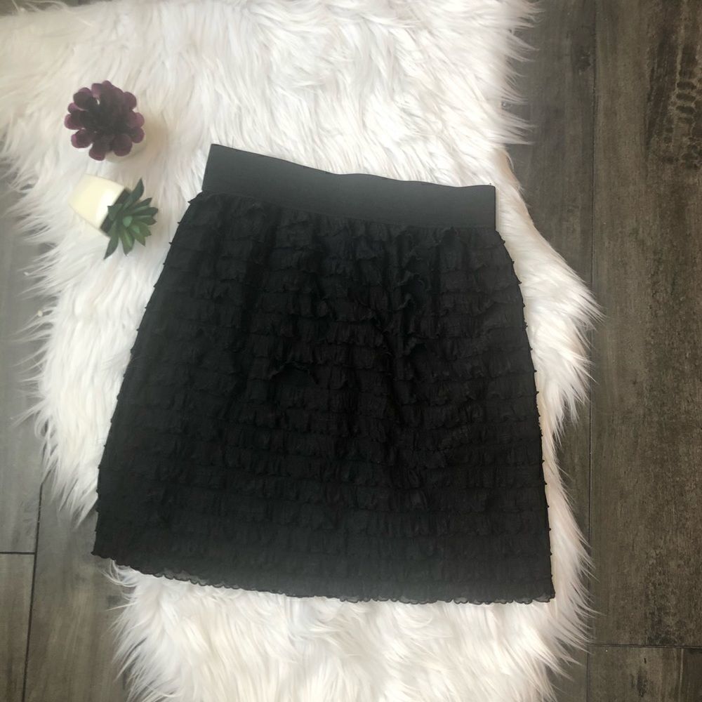 Lauren Conrad Black Ruffle Skirt